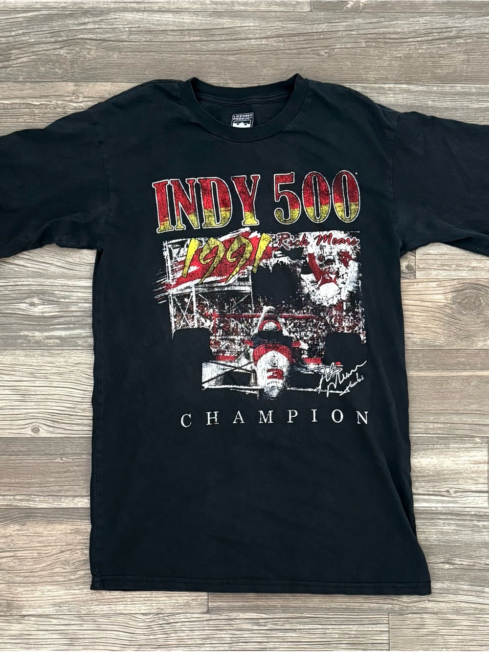 Indy 500 1991 Rick Mears Champion Graphic Racing Tee M